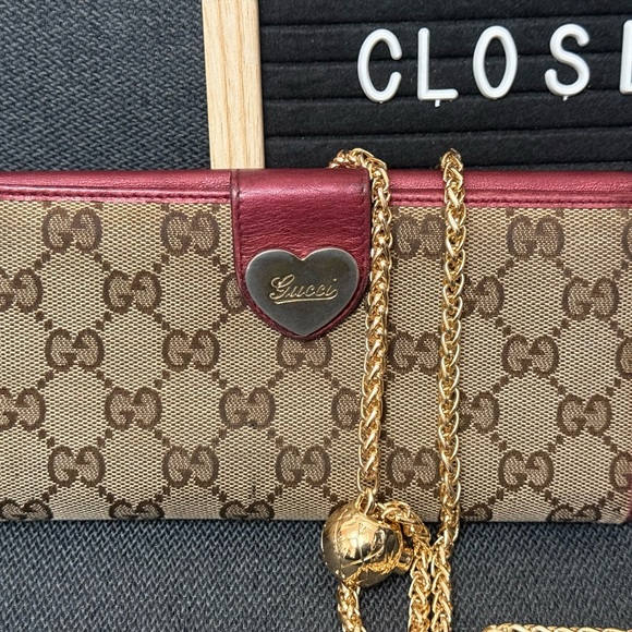 Gucci bifold Canvas Wallet with removable chain - Picture 1 of 15
